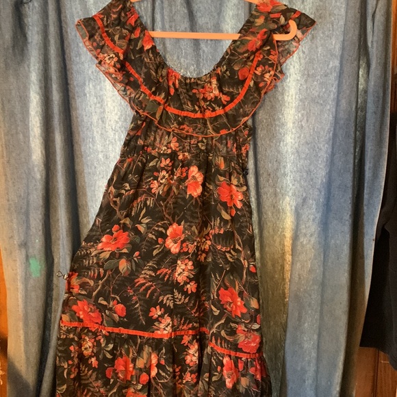 Vintage 70’s on/off shoulder ruffle dress - Picture 5 of 8